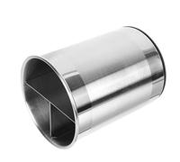 minkissy 1 Pc godet rotatif porte-couverts organisateurs de bureau organisateur d'argenterie trois boite rangement porte-pinceau de maquillage rotatif Porte-stylo Acier inoxydable Silver