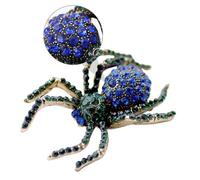 minkissy 1 Pièce Broche Strass Décoratif Épingle Broche Araignée s Goupille Squelette Effrayant Badges D'halloween En Strass Forme Nouveauté Décor Zircon Bleu