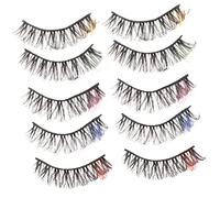 minkissy 10 Paires Colorez Cinq Paires De Cils Kit De Cils Fouetter Cils Avec De La Colle Faux Cils Colorés Extensions De Cils Femme Cils De Couleur Cosplay Cils De Cosplay Imitation