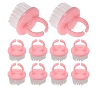 minkissy 10 Pièces Brosse de Nettoyage D'anneau pour Bijoux, Douce Surfaces, en Polystyrène Poils Pp, pour Manucure et Peau Sensible, Couleur Rose