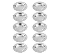 minkissy 10 Pièces Cendrier de Table Rond en Acier Inoxydable Argenté, Design Anti-Vent et Incassable, pour Usage Intérieur et Extérieur, Cendrier Portable pour Cigarettes