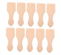 minkissy 10 Pièces Mini Wooden Spatulas Set for Safe Natural Wood Cooking Utensils for Pretend Play Small Rice Cake Turner Hand-Eye Coordination and Creative Roleplay