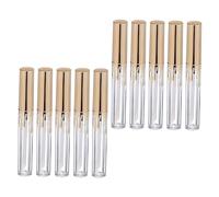minkissy 10 Pièces Tube Vide De Brillant à Lèvres Récipient Transparent Rouge à Lèvres Brillant Bouteilles De Brillant à Lèvres Vides Tubes De Rouge à Lèvres Cylindriques Plastique Golden
