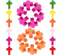 minkissy 100 Pendentifs Charme Croix en Bois Soi-même, 100 Pièces, Accessoires Artisanaux Délicats pour Bijoux Vintage, pour Costume et Bricolage Couleur Aléatoire