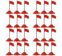 minkissy 100 Pièces Modèle en Plastique Rouge de Drapeau Militaire avec Base Stable pour Maquette de Terrain pour Jeux de Guerre et Table de Sable