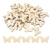minkissy 100 Pièces Tranches de Bois Naturel pour Bricolages en Bois DIY Inodore Stimulant L'imagination des Garçon et Filles Décoration pour Fêtes à Thème