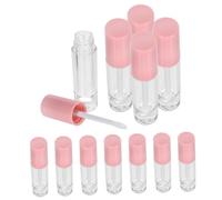 minkissy 12 Pièces bouteille de rouge à lèvres liquide rechargeable tube à lèvres vide bouteille transparente Flacon transparent tubes vides supports de brillant à lèvres Plastique rose