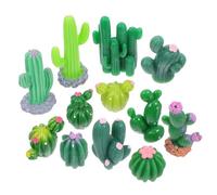 minkissy 12 pièces Mini Cactus Résine Décorations de Bureau Ornements Jardin Micro Paysage DIY Plantes Artificielles Mignonnes pour Bureau et Maison