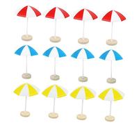 minkissy 12 pièces Miniature Doll House Beach Umbrella Set Lightweight Mini Sun Umbrella Accessories for DIY Micro Landscape Decorative Parasol for Hands Play