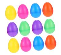 minkissy 12 pièces Oeufs de Pâques Plastique Vides Oeufs Décoratifs Colorés pour Garçon Fille Jouets de Pâques Amusants pour Fête et Activités Manuelles