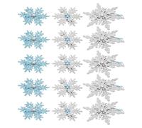 minkissy 15 Pièces Mini Pinces à Cheveux Flocon de Neige Pince à Cheveux Strass Noël Barrettes Étincelantes Fêtes Antidérapantes Ornements Strass Brillants Coffret Cadeau