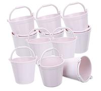 minkissy 15 pièces Mini Seaux Miniatures Décoratifs pour Maison de Poupée Jouets pour Garçon Fille Accessoires de Jardinage Artificiels Blancs
