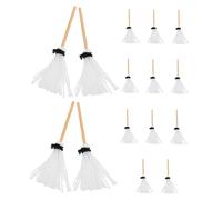 minkissy 15 Pièces Scale Mini Hand Mops for Creative DIY Miniature Cleaning Tools for Dollhouse Kitchen Bathroom and Laundry Decor