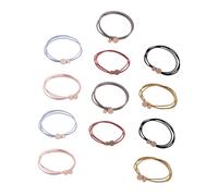 minkissy 18 pcs Lot de Élastiques à Cheveux Vintage Alliage Anneaux Colorés pour Queue de Cheval sans Tiraillement Adaptés et Adultes Accessoires Coiffure Mode