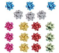 minkissy 18 Pièces de Décorations 3D Autocollantes en Papier D'étoile pour Boîte Festive Emballage de Noël Créatif Couleur