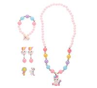 minkissy 1Ensemble Bijoux Garçon Fille Collier et Bracelet Licorne Accessoires Colorés Résine pour pour Anniversaire Mode et Confort