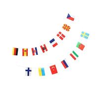 minkissy 2 Cordes Bannière de Drapeaux Nationaux à Cordes de Drapeaux pour Événements et Célébrations Culturelles Décoration de Fête pour Championnat Europe de Football Totale de Mètres