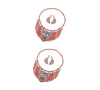 minkissy 2 Ensembles Bijoux Décoratifs Femme Collier et Boucles Oreilles Créatifs Chouette Colorée Accessoires de Mode pour Toutes Occasions