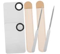 minkissy 2 Ensembles Ensemble De Palettes Fouetter Bol De Trempage Des Ongles Titulaire Indiquer Spatule Décalée Palette D'art D'ongle Bouffées Plaque Solide Poussoir Gel Acier Inoxydable