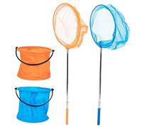 minkissy 2 Ensembles Filets Télescopiques pour Garçon Fille de Filets à Insectes et Seaux Colorés pour Activités Extérieures Observation et Outils Exploration