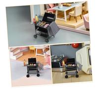 minkissy 2 Ensembles Miniature Barbecue Grill Set Noir pour Maison de Poupée Décor Barbecue Extérieur Réaliste Éducatif pour Accessoire Cuisine Miniature