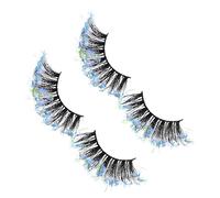 minkissy 2 Paires Faux Cils Décors Pour Les Yeux Cils D'halloween Oeil De Femme Cils Moelleux Regarder Cils Scintillants Pour Les Yeux Demi-cils Oeil De Chat Faux 3d Animal De Compagnie