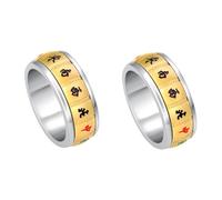 minkissy 2 Pièces Anneau De Rotation Bague Cocktail Anneaux De Mah-jong Bague Rétro Bijoux De Doigt Homme Bague De Décoration Anneaux De Mahjong En Métal Bague Bijoux Homme Acier Inoxydable