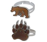 minkissy 2 Pièces Anneau D'ouverture Qui Change De Couleur Anneaux Qui Changent De Couleur Bague Anneaux D'animaux Alliage (fer)