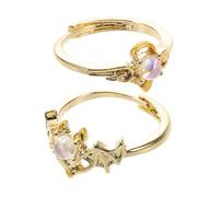 minkissy 2 Pièces Bague Ouverte Ange Mariage Présent Pour Les Hommes, Lui, Son Amant Alliance Pour La Saint-valentin Couple Aile Jour D'alliance Épouser Alliage De Zinc Golden