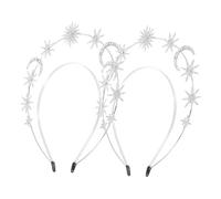 minkissy 2 Pièces Bandeau accessoire fete accessoire fête porte-clés porte-clés coiffe de lune charmes de collier coiffe de mariée étoile Métal Silver