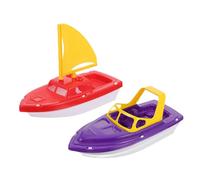 minkissy 2 Pièces Bateaux Plastique pour Bain Jouets de Plage pour Garçon Fille Voilier et Vedette Jouets Aquatiques Amusants pour Garçon Fille Distraction pour Bain