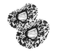 minkissy 2 Pièces Bonnet De Masque Capillaire Capuchon Sec Des Cheveux Bonnet De Soin Des Cheveux Chapeau De Cheveux De Serviette Bandeau Turban Bonnets De Chimio Black Feuille D'étain