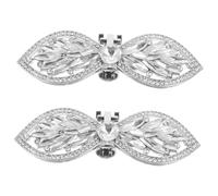 minkissy 2 Pièces Boucle De Chaussure Amovible Breloques De Chaussures Pour Baskets Charmes De Baskets Pince à Chaussures Avec Nœud En Strass Ornements De Chaussures Alliage De Zinc Silver