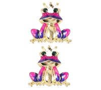 minkissy 2 Pièces broche grenouille grenouilles petit enfants drôle élégant bijoux grenouille épinglette animaux de grenouille pour les femmes Alliage de zinc