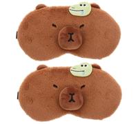 minkissy 2 Pièces Cache-œil Capybara Masque Pour Les Yeux Des Animaux Masque Pour Les Yeux Réutilisable Masque Chaud Froid Pour Les Yeux Masque De Sommeil Cache-oeil De Glace