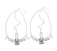minkissy 2 Pièces chaîne de cheveux hair charms hair toppers joyaux de cheveux pour femmes chaîne de tête de femme bal de chaîne de tête de mode chaîne frontale alliage Silver