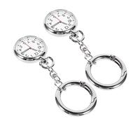 minkissy 2 Pièces Chose Hort INFIRMIÈRE Montre Montres Montre de Poche infirmière Montre de Poche médicale Papa Montre de Poche Montre Gousset Enfant Un Verre Silver