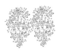 minkissy 2 Pièces couvre-chef de mariée Mariage Accessoire casque postiche cristaux Ornement de cheveux Décoration de cheveux Coiffes de mariée vigne de cheveux de mariée cristal Silver