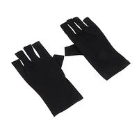 minkissy 2 Pièces De Manucure Demi-doigts Outils Noirs Berceau Pliant Pantoufles Tressées Stylo Écran Tactile Mains De Dessin Animé Gel Annulation Clous Tissu En Polyester Black