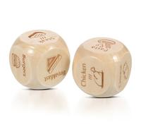 minkissy 2 pièces Dés Bois Décision Alimentaire Options Repas Résistants Amusement Famille Soirée