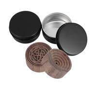 minkissy 2 Pièces Diffuseur D'huiles Essentielles Portable Rond en Bois Naturel Brume Ultrasonique et Minuterie Intelligente Boîte en Alliage D'aluminium et Yoga pour Sauna, Yoga et Maison