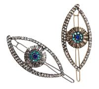 minkissy 2 Pièces Épingle à Cheveux Oeil Du Diable Accessoires De Bijoux Pour Dame Pinces à Cheveux Alligator Pour Femmes Pince à Cheveux Plate Barrette Peigne Faux Strass