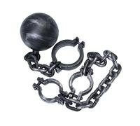 minkissy 2 Pièces Halloween Plastic Prisoner Shackles Props Simulation Foot Chain with Ball Lightweight Cosplay Accessories