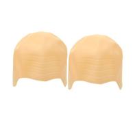 minkissy 2 Pièces Le Couvre-chef Du Moine Bonnet Chauve Perruques Chauves Pour Hommes Couvre-chef De Farce Bouchon Tête Costume De Grimace Cosplay Casquette Chauve Gel De Silice Beige