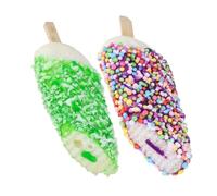 minkissy 2 pièces Lot de Modèles de Fausses Glaces Colorées Durables pour Décoration Photo et Enseignement Accessoires Simulation Alimentaire sans Aimant