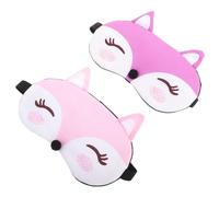 minkissy 2 Pièces Masque Pour Les Yeux De Fox Joli Masque Pour Les Yeux Pour Dormir Masque De Sommeil Pour Filles Masque De Sommeil Drôle Bandeaux D'animaux Masque De Sommeil Renard Satin