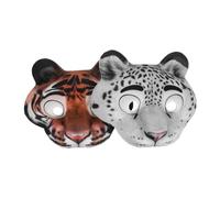minkissy 2 Pièces Masques Animaux Halloween EVA et Confortable Demi-masques Tigre et Léopard pour Garçon Fille et Adultes Accessoires Festifs pour Fête Masquée Carnaval et Cosplay