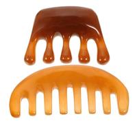 minkissy 2 pièces Massage Comb Résine et Cire Dabeille Peigne Gua Sha à Dents Larges pour Massage et Relaxation Outil Manuel Portable pour Tête et Méridiens Usage Maison et Voyage