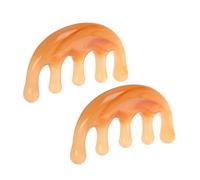 minkissy 2 Pièces Peigne Méridien Peigne Pour Cuir Chevelu Sec Peigne à Cheveux Bouclés Peigne à Dents Larges Pour Boucles Outil De Stimulation Du Cuir Chevelu Peigne à Guasha Résine Coffee
