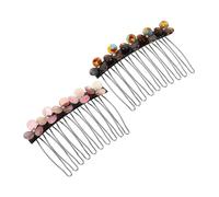 minkissy 2 Pièces Peignes Fleuris Accessoires Coiffure Latéraux Acétate pour Mariage Clips Décoratifs pour Maîtriser Mèches et Volumes Parfait pour Travail et Sorties